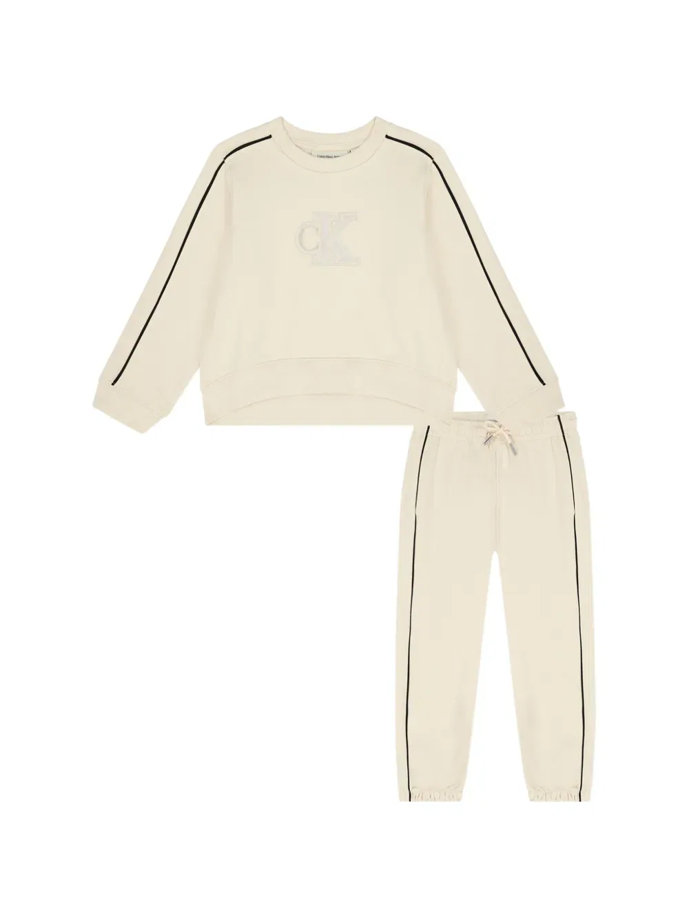 Спортивный костюм с полосками и логотипом Calvin Klein Kids, нейтральный
