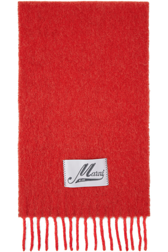 

Шарф из альпаки Marni, красный