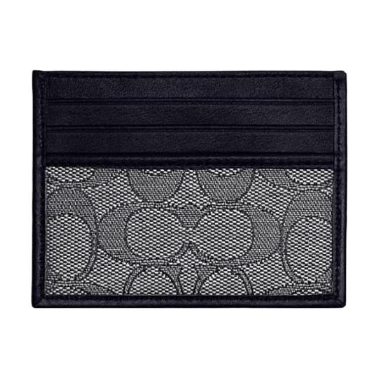 

COACH Чехол для карт из ткани с кожаным держателем