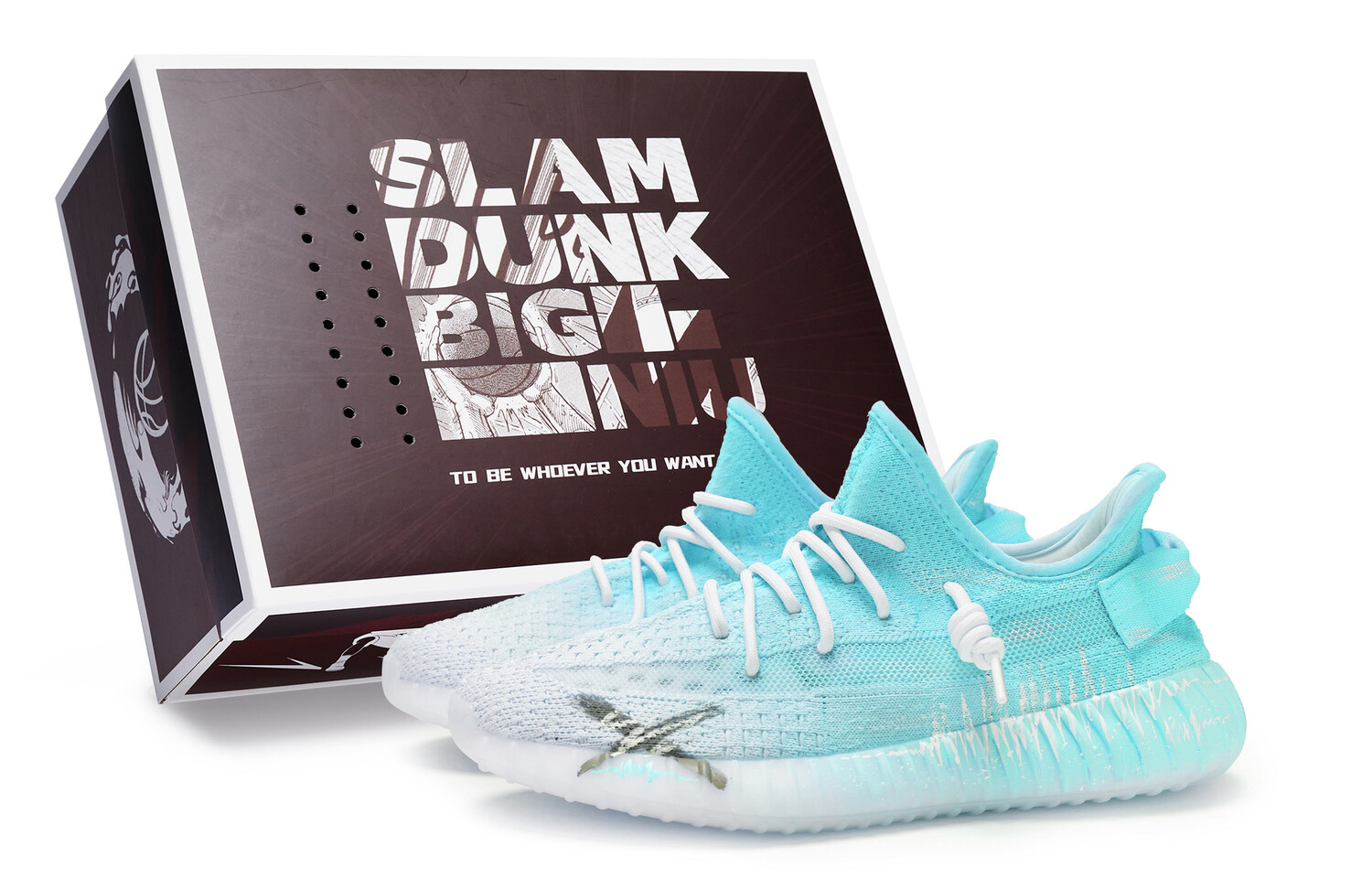 

Кроссовки adidas originals Yeezy Boost 350 V2 Lifestyle Shoes Unisex Low-top White/Turquoise, белый/черный