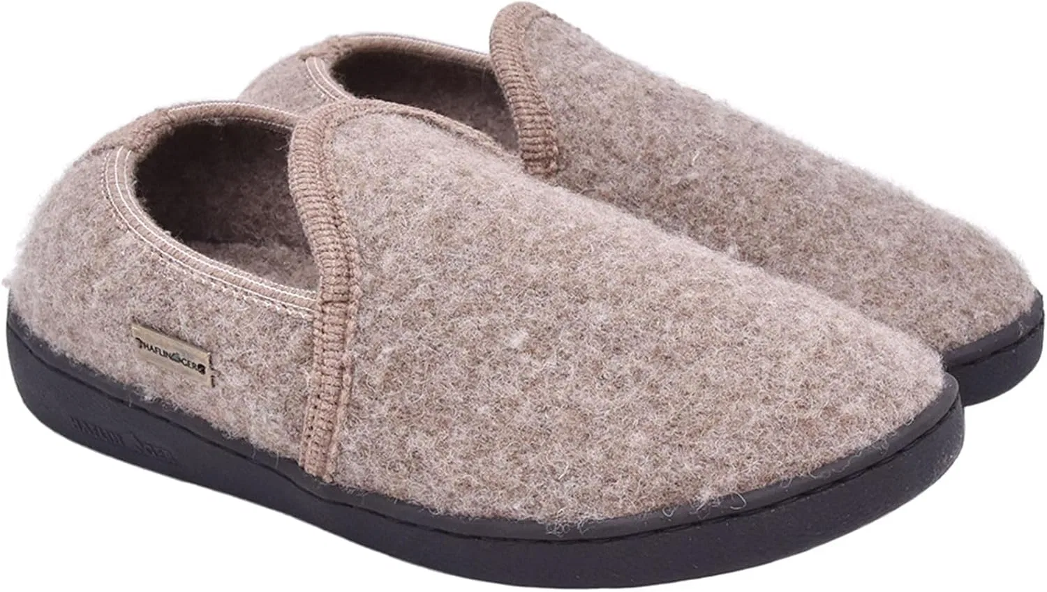 HAFLINGER Unisex Atb II Теплые шерстяные дышащие влагоотводящие тапочки с закрытой пяткой и нескользящей резиновой подошвой, Erdfarben