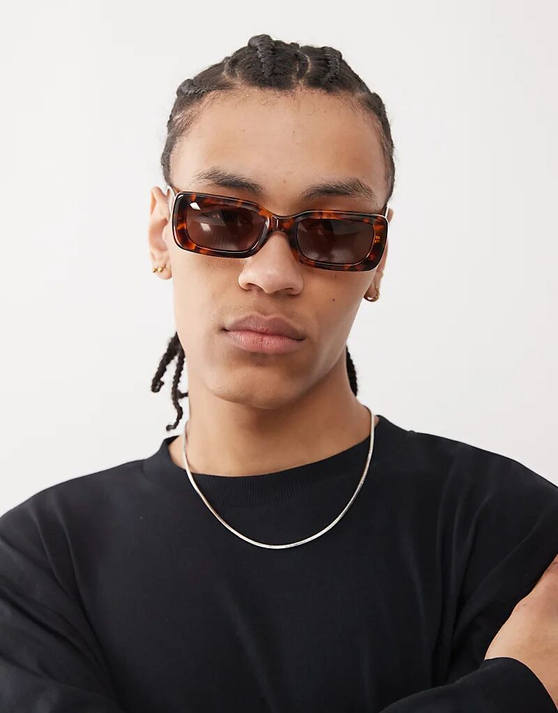 

Солнцезащитные очки Santa Cruz в прямоугольной оправе из коричневого черепахового панциря