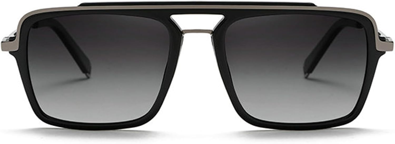 

Мужские солнцезащитные очки Helena Retro с квадратной оправой и двойной перемычкой, защита от УФ-излучения UV400, модные градиентные женские солнцезащитные очки в стиле полупанк для вождения, C3