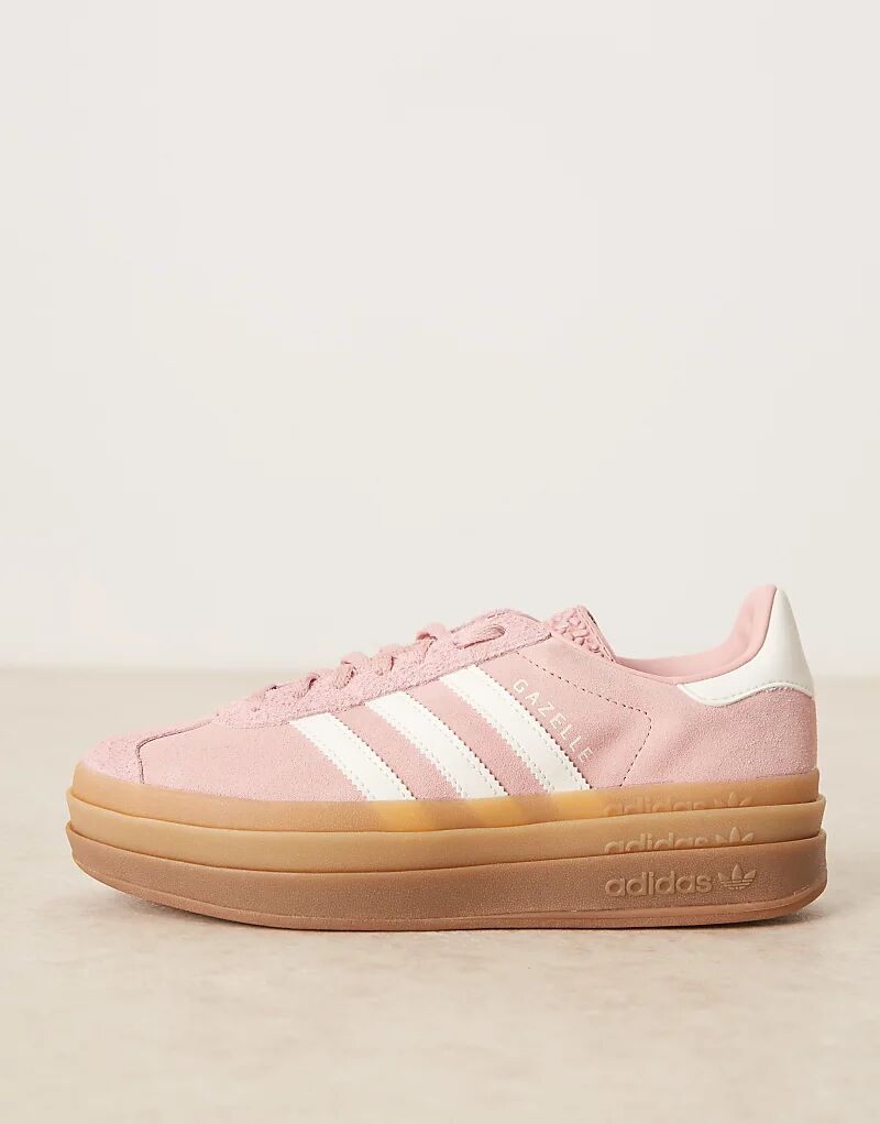 Кроссовки adidas Originals Gazelle Bold розового и белого цветов — фото 2