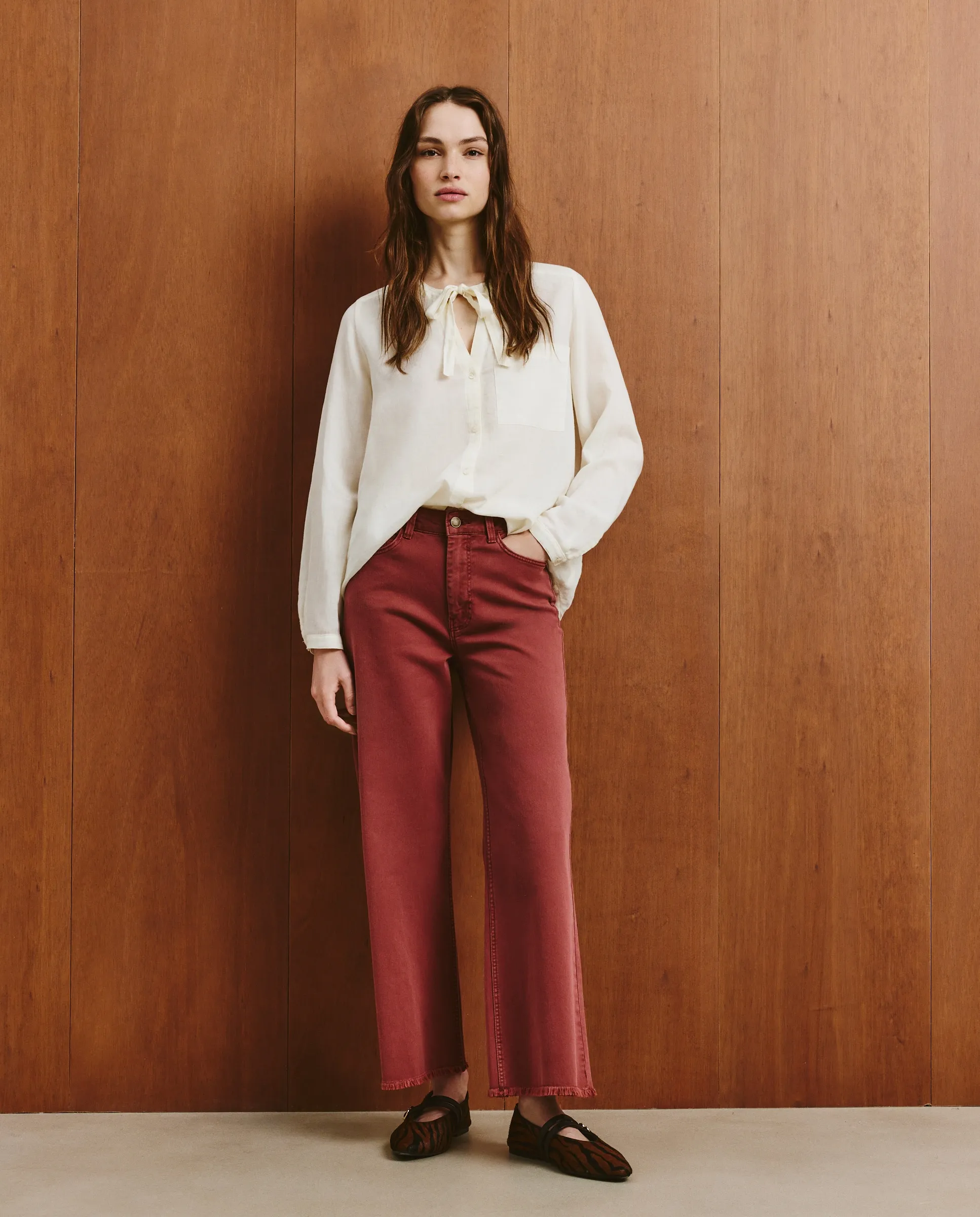 

Женские хлопковые брюки-кюлоты Southern Cotton, бордовый