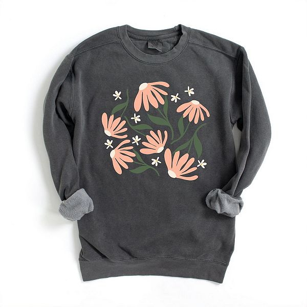 

Свитшот garment dyed с розовыми ромашками Simply Sage Market