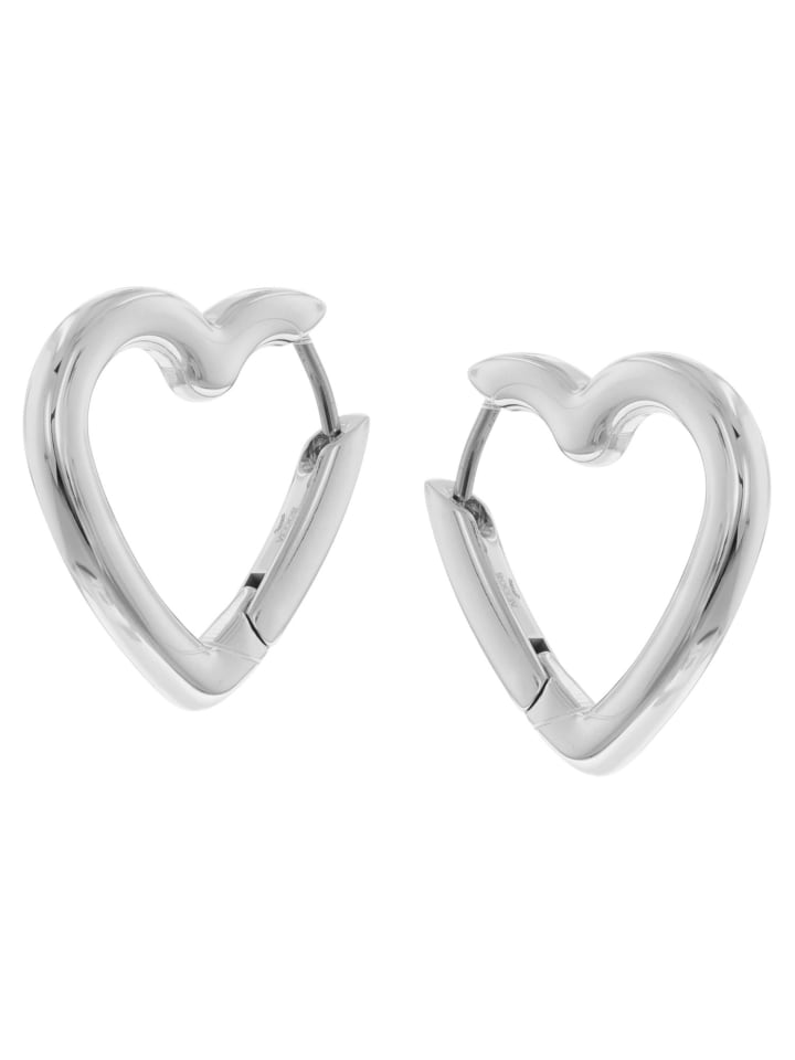 

Boccia Женские серьги-кольца в форме сердца, титаново-серебряные