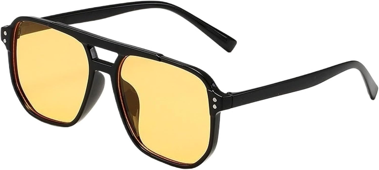 

Винтажные большие мужские и женские солнцезащитные очки, мужские квадратные очки, унисекс солнцезащитные очки с черными линзами, мужские и женские солнцезащитные очки (1) YCMGBH, 1