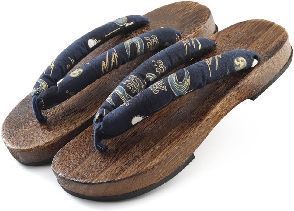 

Мужские и женские тапочки YCZHD Flip Flop, японские традиционные деревянные сандалии-гэта, классические деревянные туфли, стиль для дома и улицы, повседневные, антискользящие, с цветочным рисунком (Размер: EU 41, Цвет: B1), EU 41 A+1