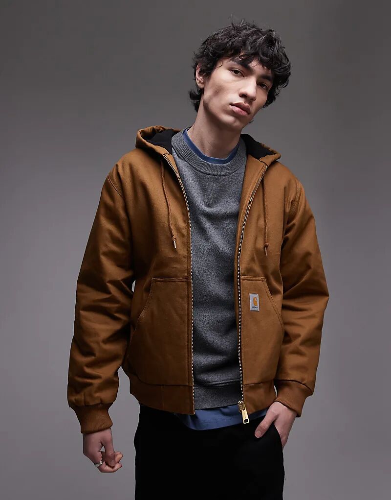 

Куртка Carhartt WIP Active с капюшоном коричневого цвета, Коричневый, Куртка Carhartt WIP Active с капюшоном коричневого цвета