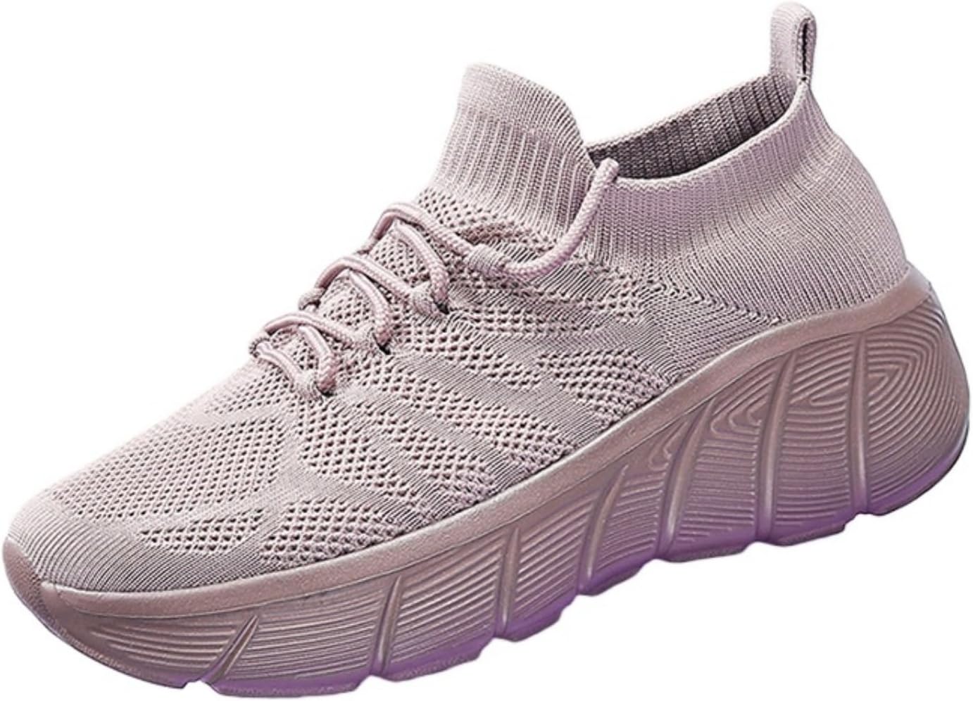 

Беговые теннисные кроссовки для женщин и мужчин, спортивные кроссовки для тренажерного зала, спортивные, вязаные, дышащие, противоскользящие, слипоны, легкие повседневные модные кроссовки Wabkderpu, бежевый