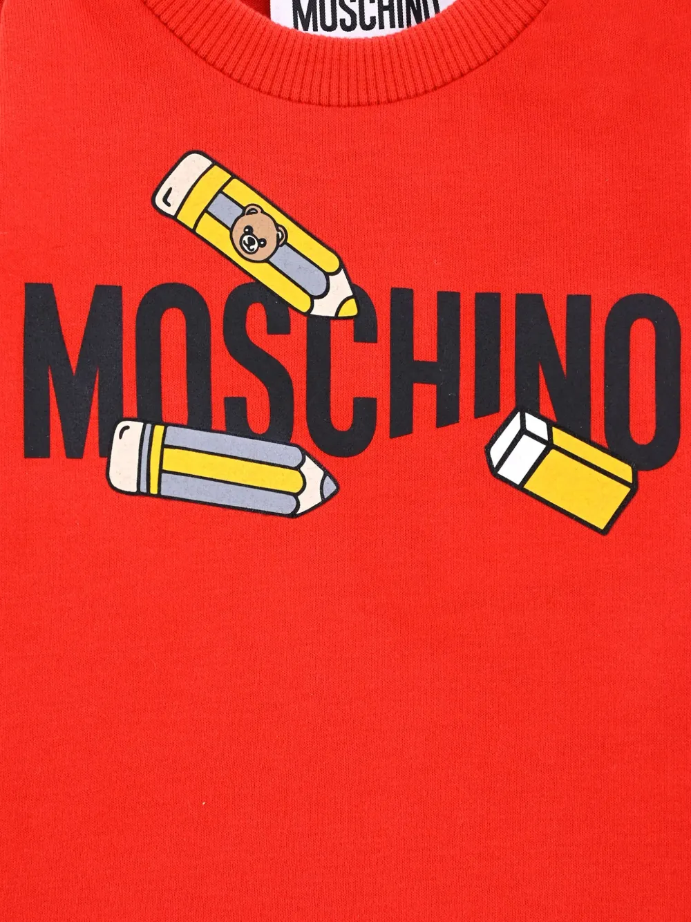 Толстовка с принтом Moschino Kids, красный — фото 3