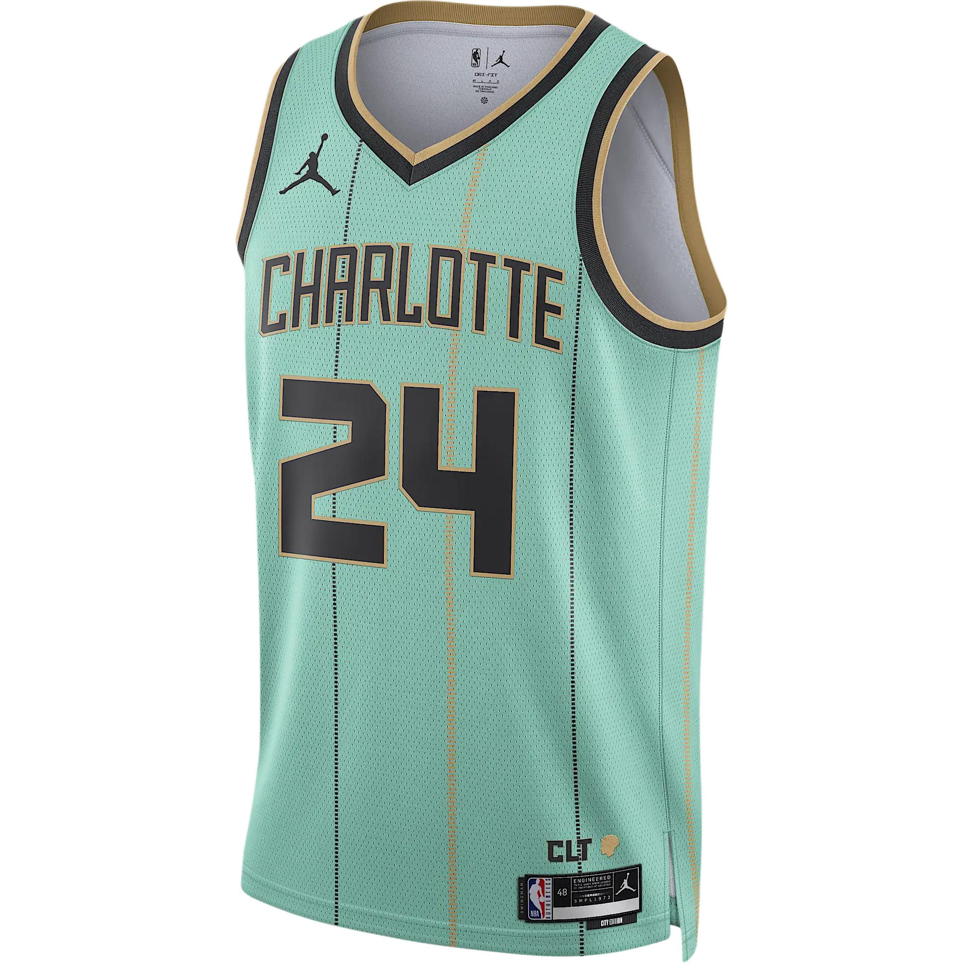 

Майка Brandon Miller Charlotte Hornets 2024/25 City Edition мужская Dri FIT NBA Swingman Jordan, мята