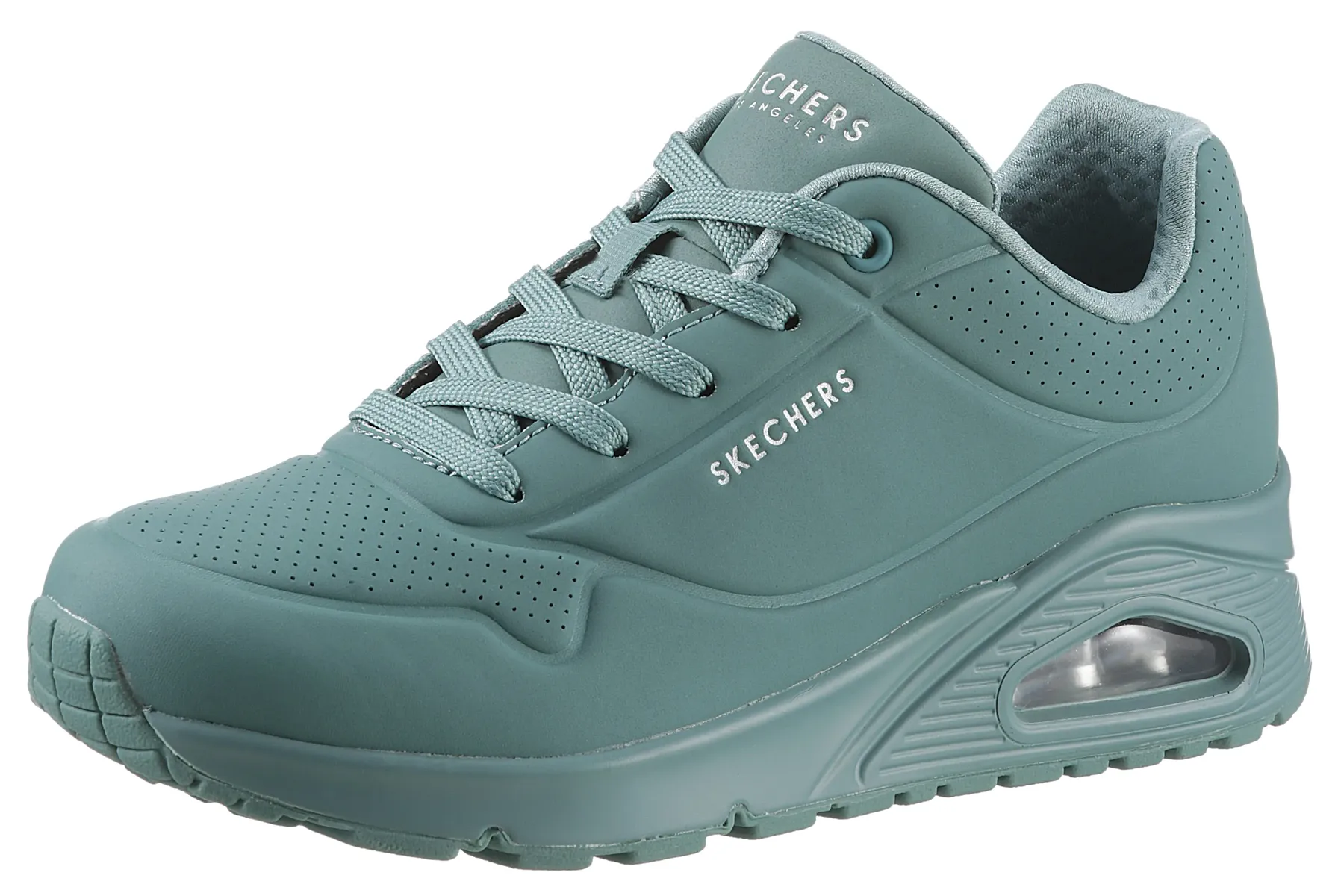 

Кроссовки Skechers "UNO-STAND ON AIR", монохромные, повседневная обувь, полуботинки, туфли на шнуровке, зеленый