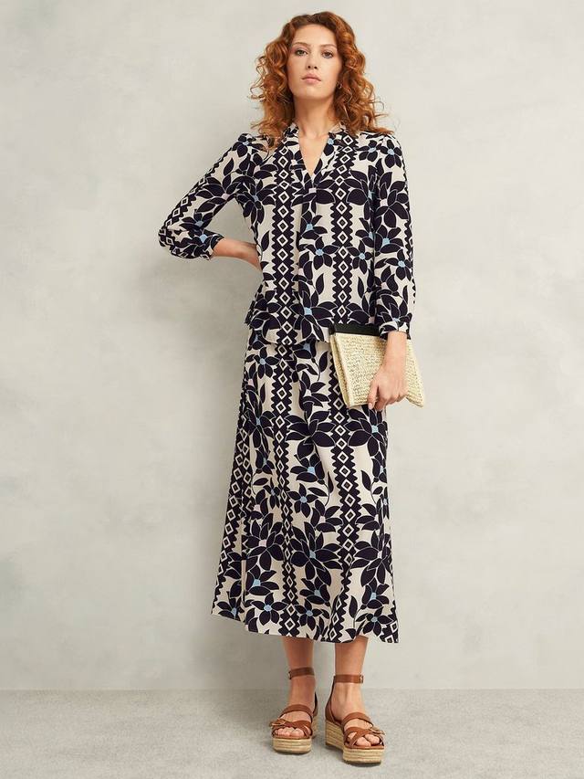 

Топ Jilly с абстрактным цветочным принтом Hobbs, Navy/Multi