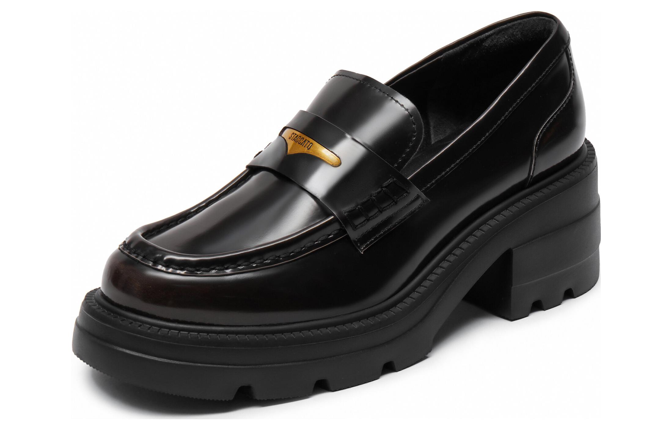 Маленькая чайка Джаз Блестящие Лоферы 6см Женские Staccato, Белый Абрикос — фото 2