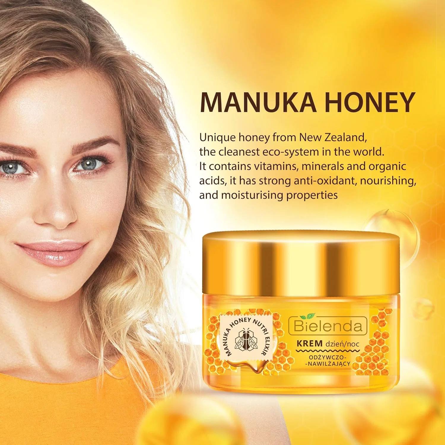 Крем для лица Bielenda — Увлажняющий и питательный дневной/ночной Manuka Honey Nutri Elixir — фото 3