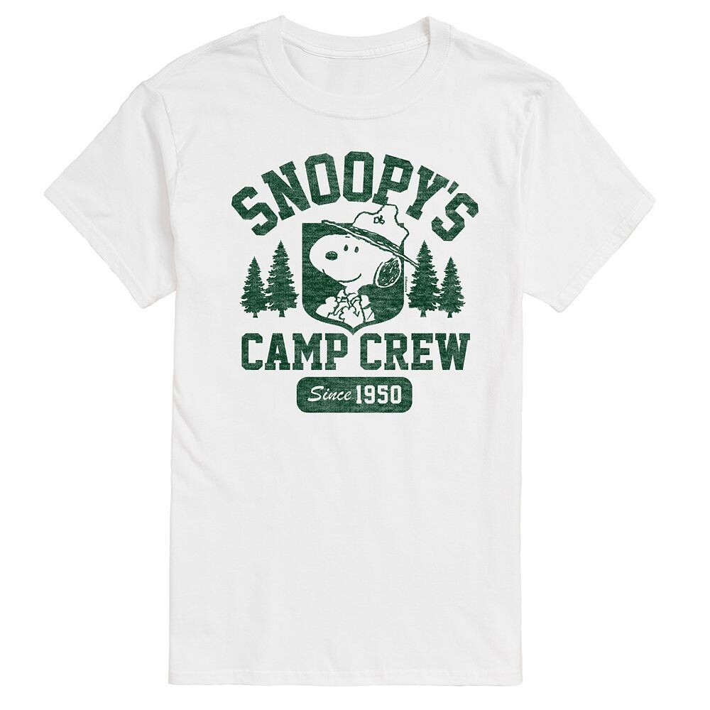 

Мужская футболка с рисунком Peanuts Snoopys Camp Crew Licensed Character, белый