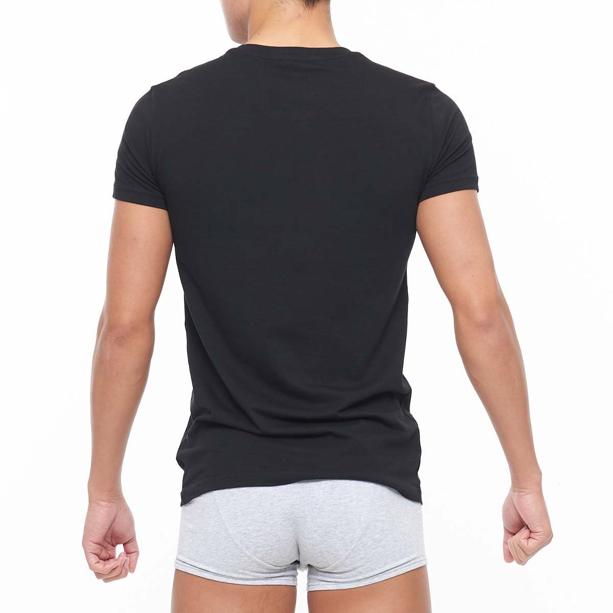 Мужская футболка Emporio Armani из эластичного хлопка с круглым вырезом и короткими рукавами, европейский размер. Emporio Armani, 98. Black — фото 4