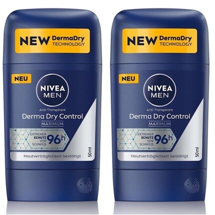 

Мужской дезодорант-стик Derma Dry Control Deo Stick Antiperspirant 96h Protection 50мл Nivea