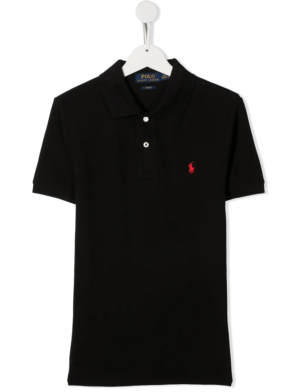 

Рубашка поло с вышитым логотипом POLO RALPH LAUREN KIDS, черный