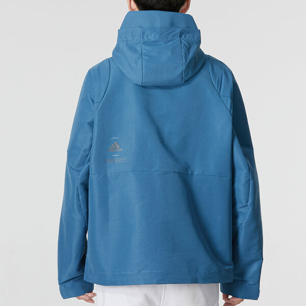 Куртка Men's adidas Th Protek Wvjkt Colorblock Stripe Athleisure Casual Sports Hooded Jacket Blue, синий — фото 4
