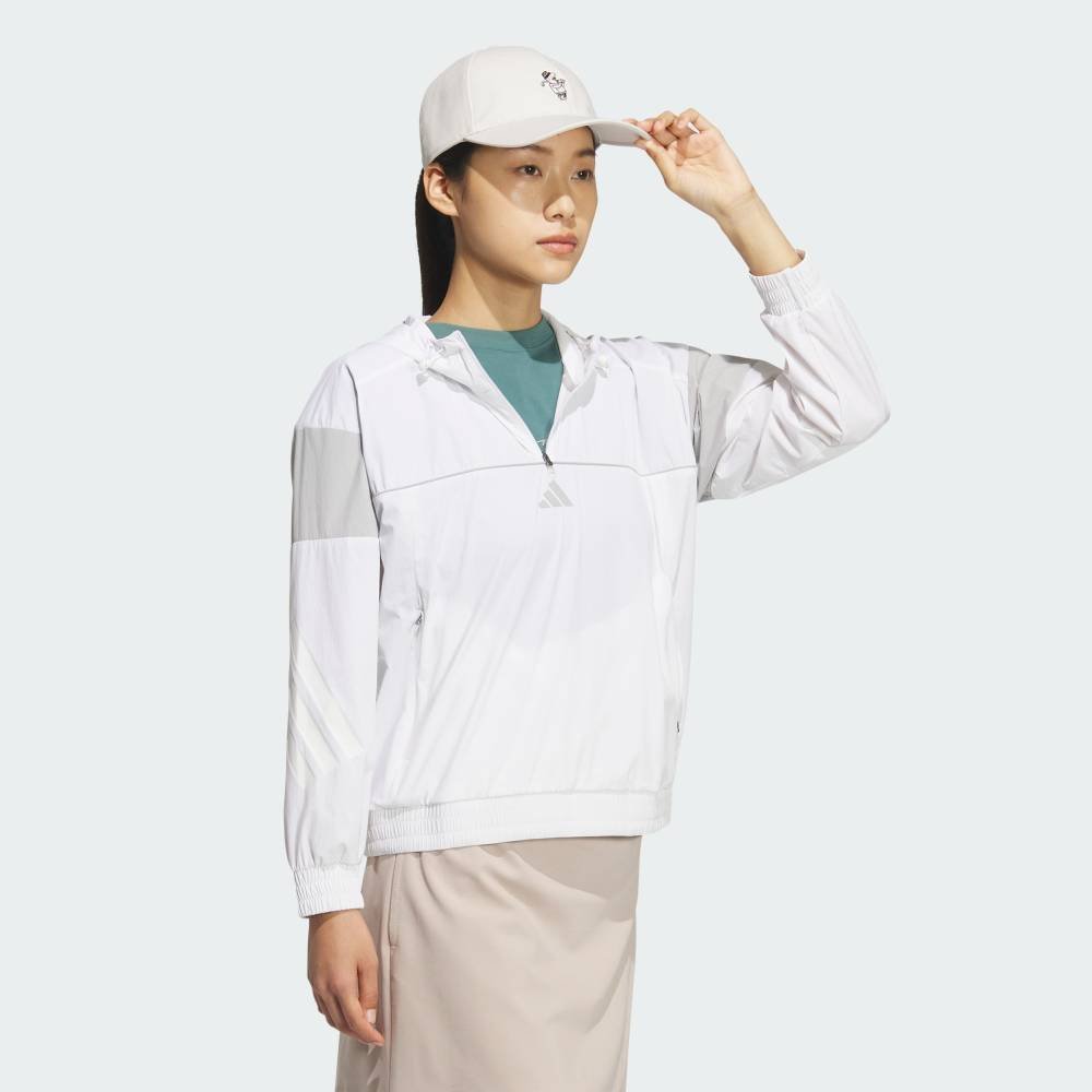 Толстовка с застежкой-молнией на четверть длины и длинными рукавами Adidas, white — фото 3