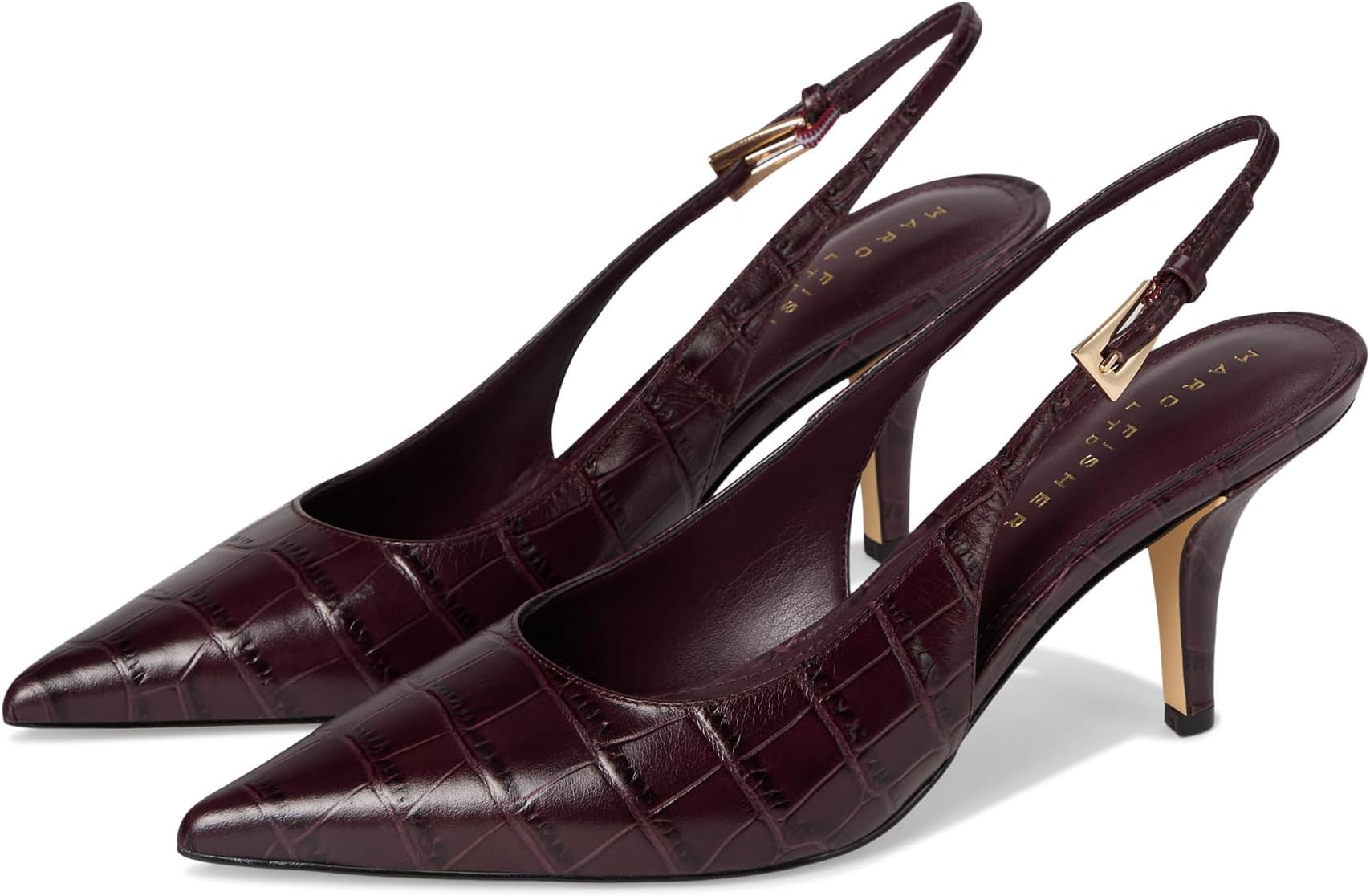 Туфли Marc Fisher LTD Women's Dorie, Dark Brown Croco Leather