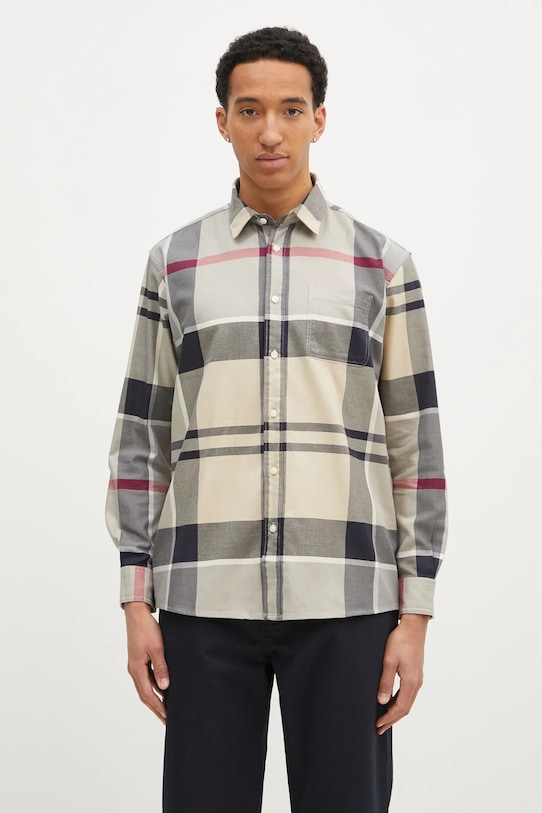 

Хлопковая рубашка Renford OS Tartan Shirt Barbour, бежевый