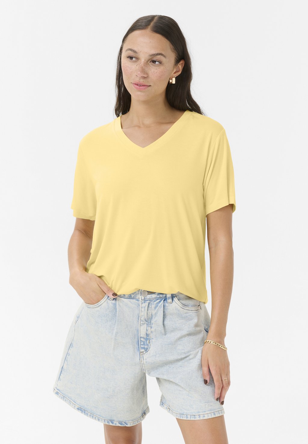

Базовая футболка KAFRIDA - Blouse Kaffe, светло-желтый