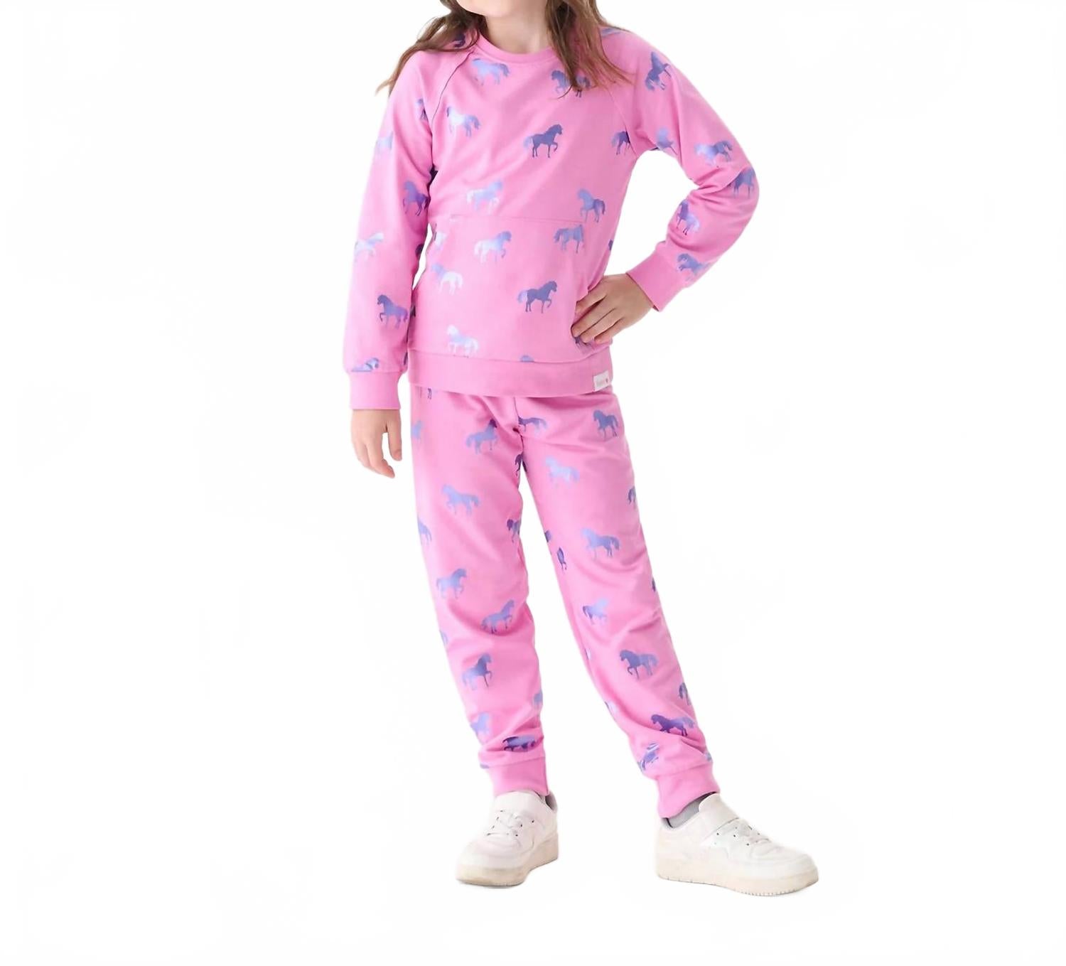 

Hatley Пуловер Shimmer Horses Raw Edge, розовый