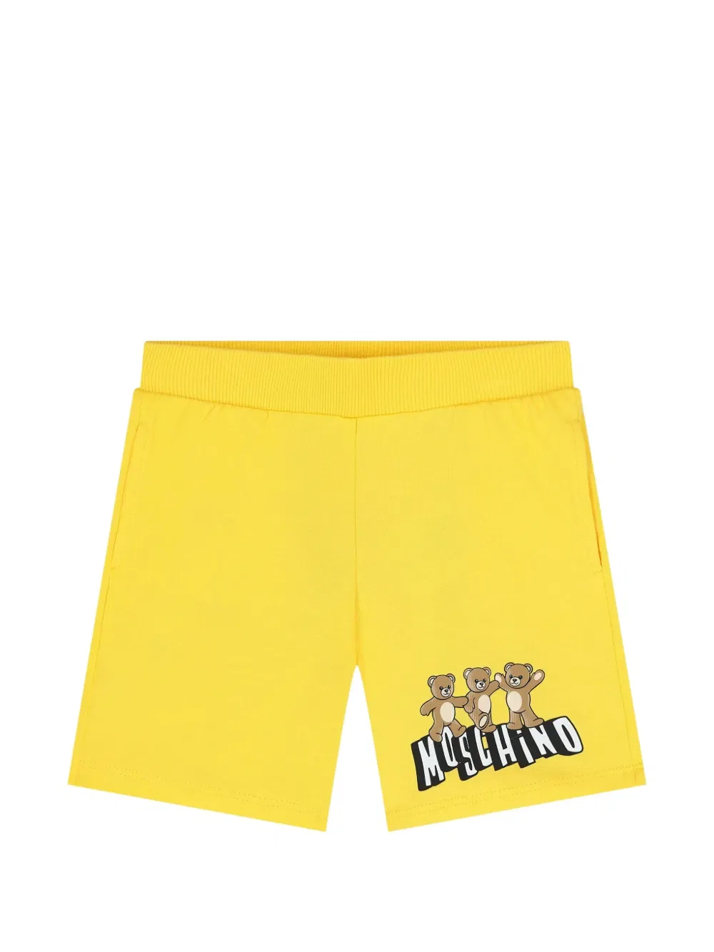 Шорты с медвежьим принтом Moschino Kids, желтый