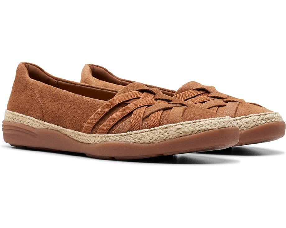 

Туфли на плоской подошве Clarks Elaina Petal, цвет Tan Suede