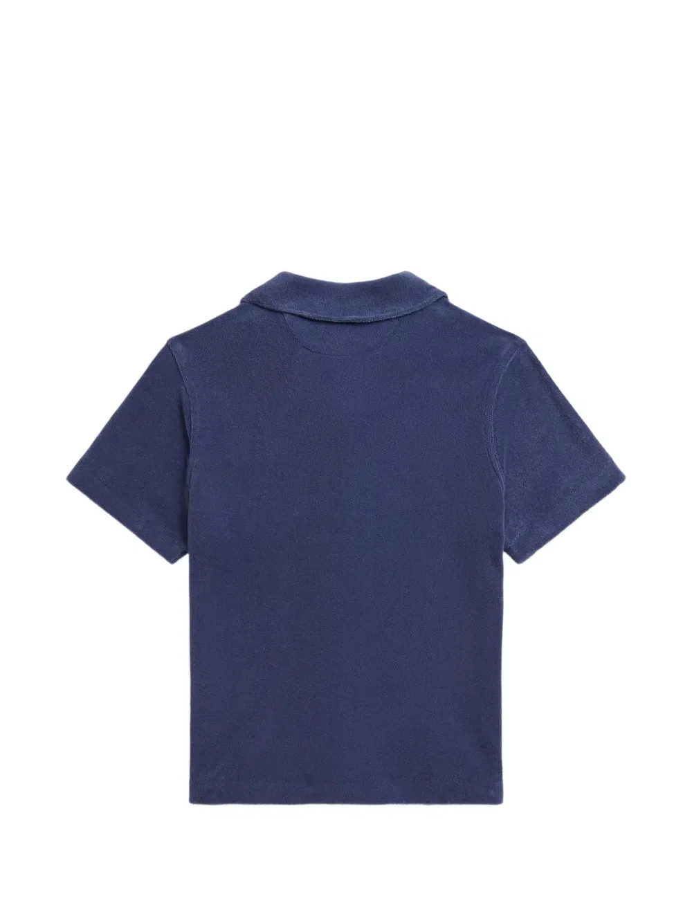 Рубашка с воротником-стойкой из махровой ткани с вышитым логотипом Polo Ralph Lauren Kids, синий — фото 2