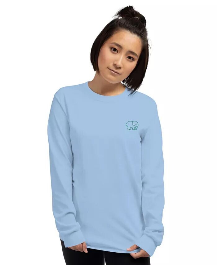 

Детская футболка унисекс с длинными рукавами в стиле «клубника» в стиле пэчворк Ivory Ella, синий