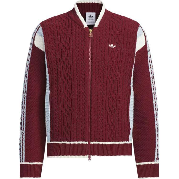 

Adidas Originals Кардиган ретро трикотаж Unisex бордовый