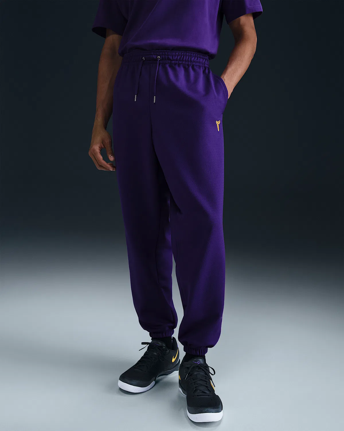 Термоштаны для баскетбола Therma-FIT Kobe, Court Purple/University Gold/University Gold — фото 2