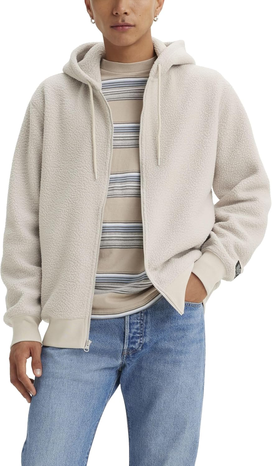 

Мужские толстовки Levi's из искусственной шерсти на молнии, Sahara Khaki