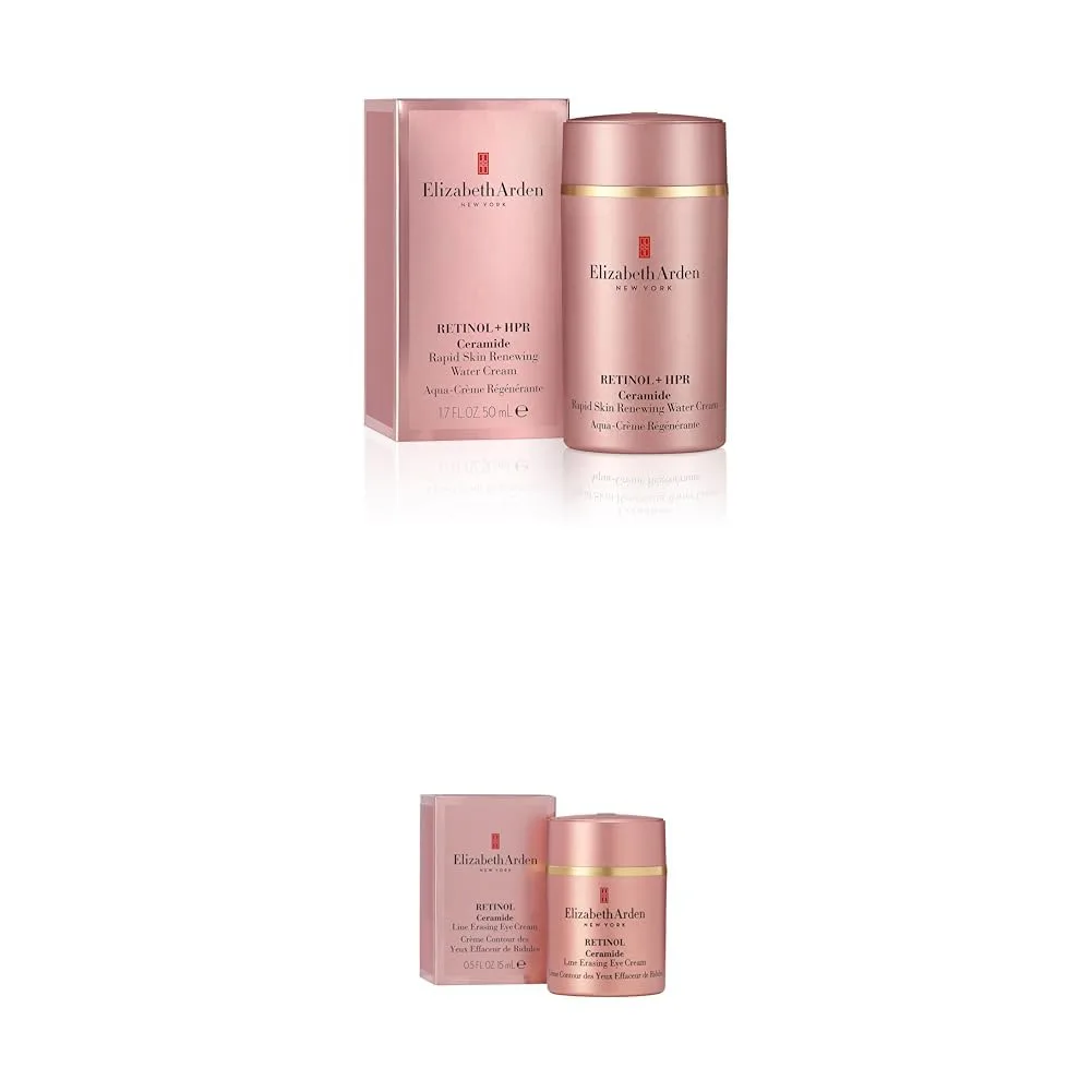 Elizabeth Arden Retinol + HPR Ceramide крем-вода для быстрого обновления кожи, антивозрастной уход от морщин, ниацинамид, гиалуроновая кислота, церамиды и пептиды, 50 мл 65 мл (2 шт.)