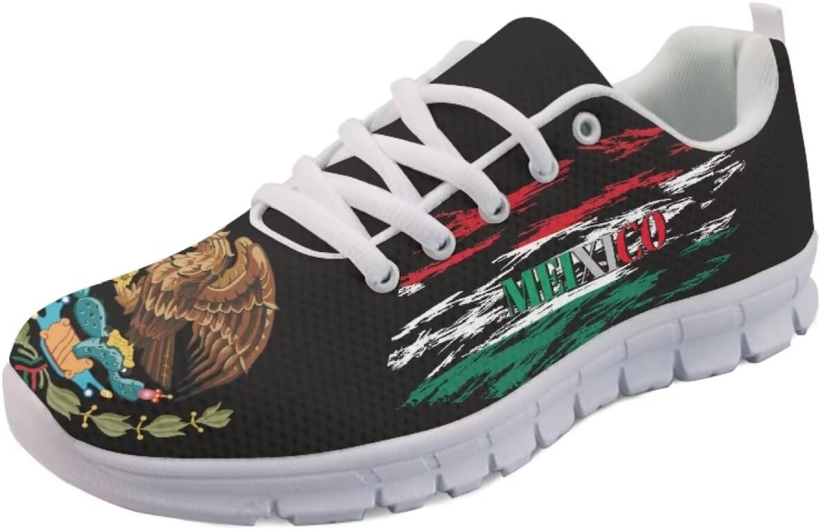

Кроссовки Forchrinse Mexico Splash Ink унисекс, национальные прогулочные теннисные кроссовки для женщин и мужчин, легкие кроссовки для фестиваля, Mexican Flag Eagle Printed