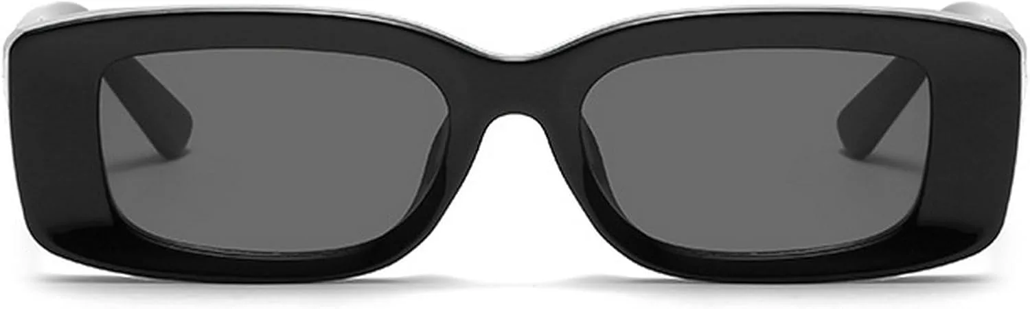 

Модные прямоугольные солнцезащитные очки для женщин в стиле ретро 90-х, маленькие квадратные солнцезащитные очки с защитой от УФ-излучения UV400 mincl, Black