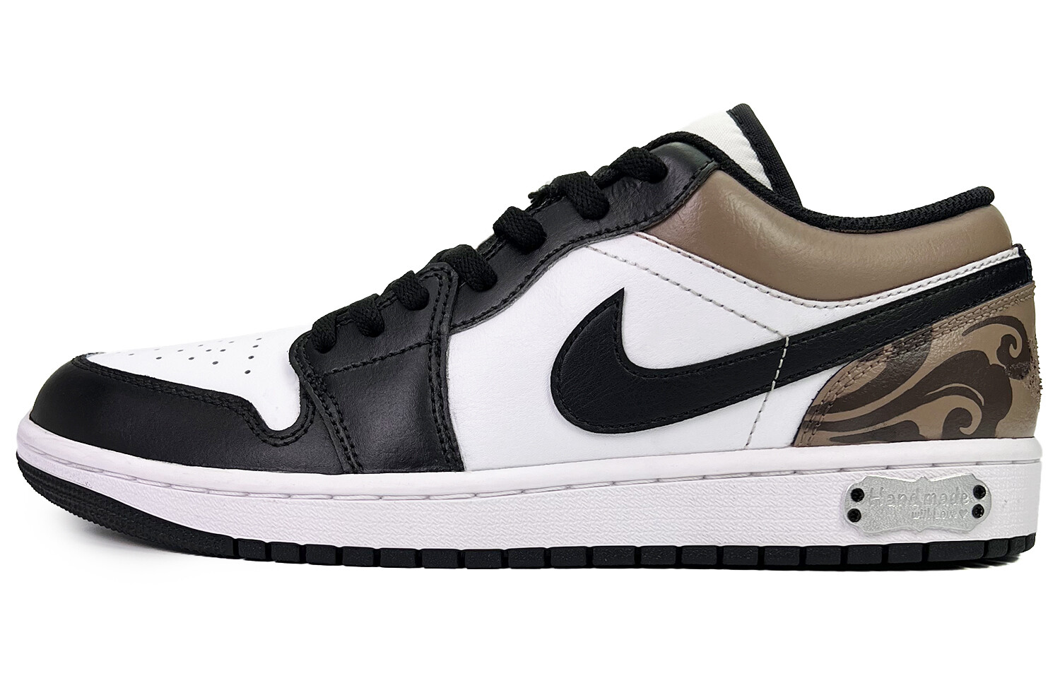 

Кроссовки Air Jordan 1 Vintage Basketball Shoes Men Low-top Black/White/Brown, черный/белый/коричневый