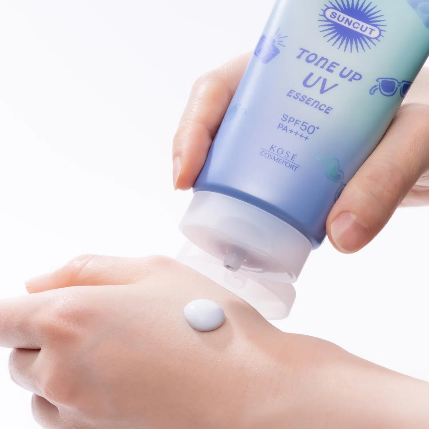Солнцезащитный тонирующий сыворотка-флюид Suncut Snow White Blue 80 г SPF 50+ PA++++ — фото 3