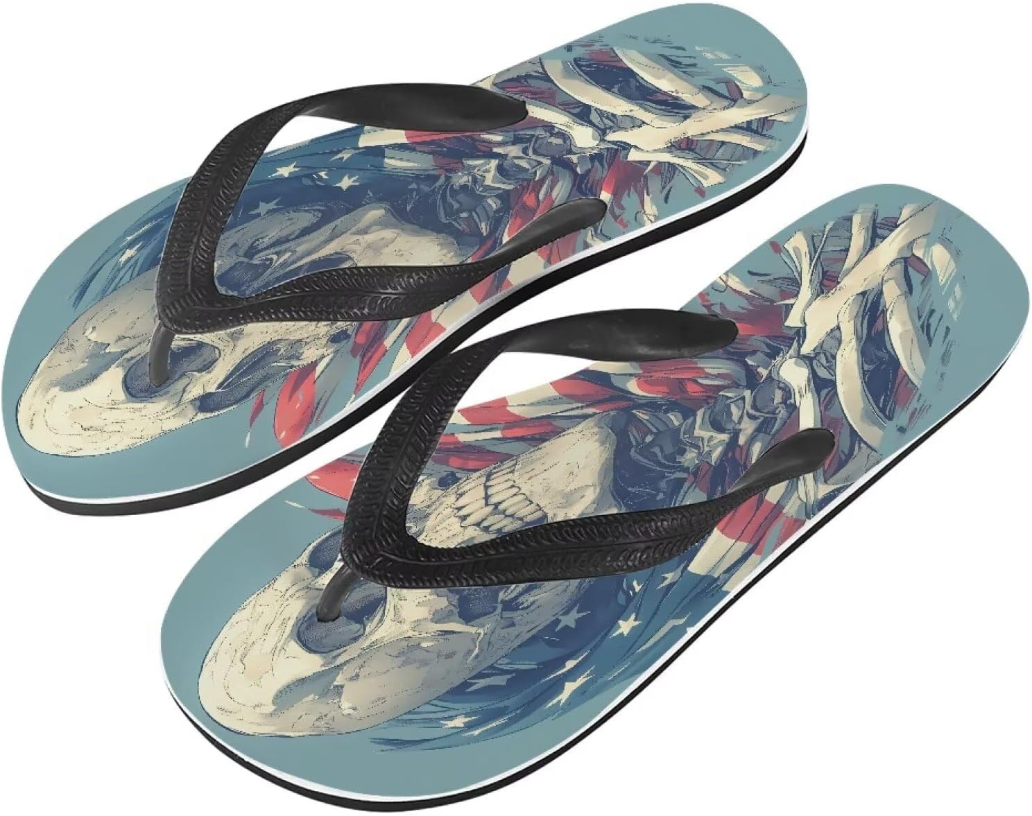 

Женские сандалии Semiouray с черепом, классические мужские шлепанцы с животным и цветочным принтом, мягкая удобная модель для ванной, унисекс, American Flag Skull