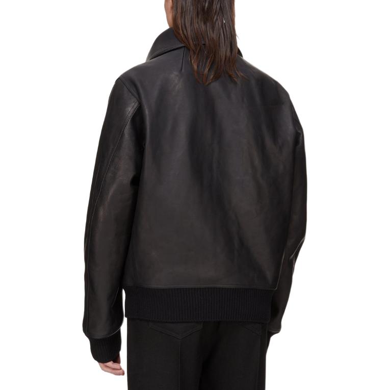 RICK OWENS Складной водолазный кожаный жакет, Black — фото 2