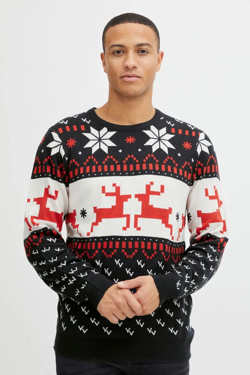 

Рождественский свитер из смесового материала "BLEND BHPullover", синий