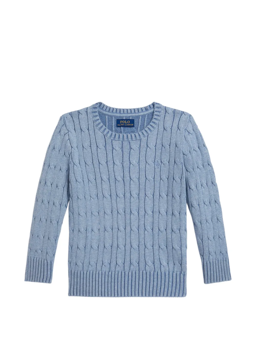 Круглый свитер с косичкой Polo Ralph Lauren Kids, синий