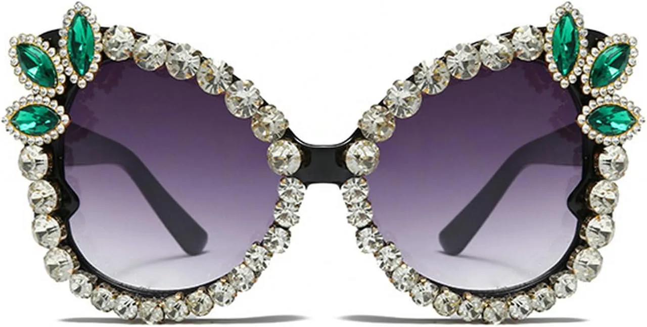 

Винтажные солнцезащитные очки Laureles с крупными стразами в виде бабочек для женщин, модные солнцезащитные очки Diamond Cat для мужчин (2023), Black Grey