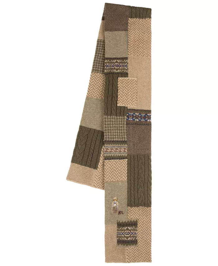 

Мужской шарф Charles Bear в стиле пэчворк Polo Ralph Lauren, коричневый