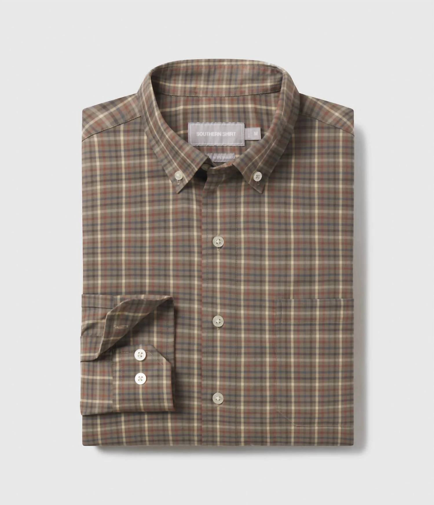 

Мужская рубашка Samford Check с длинным рукавом в цвете Deep Forest Southern Shirt Company